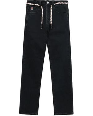 A Bathing Ape Vaqueros Rectos Con Cinturón - Negro
