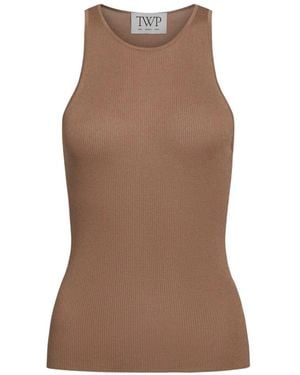 Twp Harbor Fine-Ribbed Tank Top - Brown
