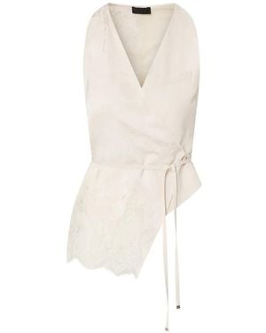 Liu Jo Jacquard Top With Lace Details - White
