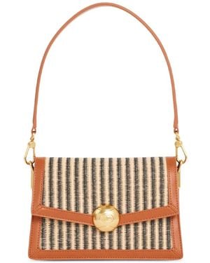 Lacoste Striped Leather Shoulder Bag - White