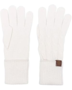 Eleventy Cable-knit Gloves - White