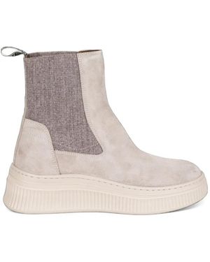 Voile Blanche Flaurence Paneled Boots - Natural