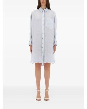 120% Lino Linen Shirt Dress - White