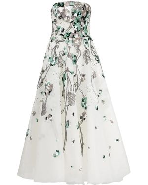Saiid Kobeisy Sequinned Strapless Tulle Dress - White