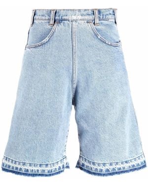 Philosophy Di Lorenzo Serafini Wide-Leg Denim Shorts - Blue