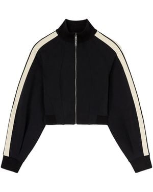 Palm Angels Zip-Up Track Jacket - Black