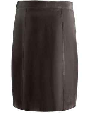 Bally Lambskin Skirt - Brown