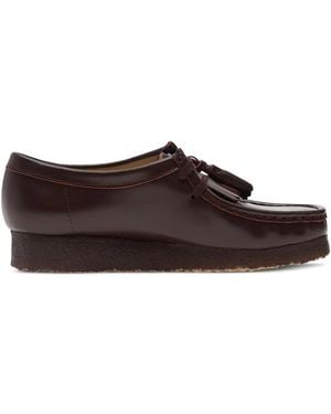 Clarks Wallabee Leather Derby Shoes - Brown