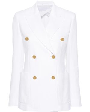 Max Mara Peak-Lapels Double-Breasted Blazer - White