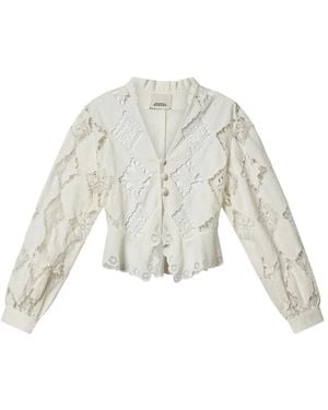 Isabel Marant Nina Cotton And Linen Blouse - White