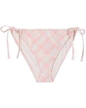 Burberry チェック ビキニボトム - ピンク