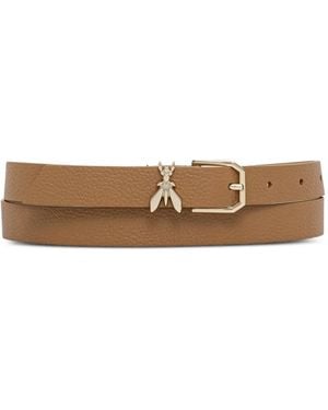 Patrizia Pepe Fly-Plaque Pebbled-Leather Belt - White