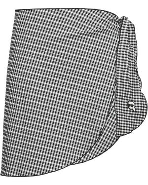 KARL LAGERFELD Ikon Gingham Pareo - Gray