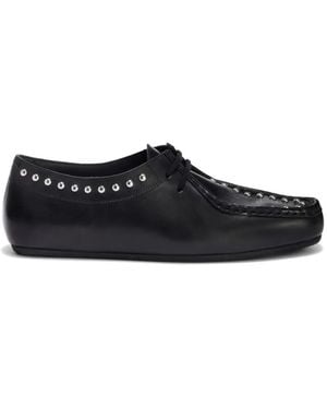 Jil Sander Hood Stud-Embellished Loafers - White