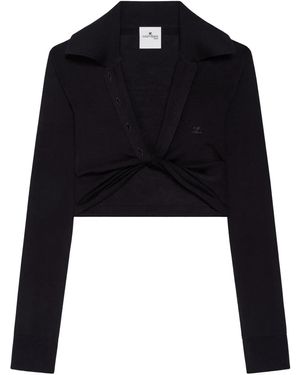 Courreges ツイスト クロップド プルオーバー - ブラック