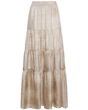 Pierre Louis Mascia Aloe Paisley Jacquard Maxi Skirt - Natural