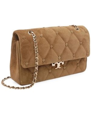 Tory Burch Sac Porté Épaule Bunny En Daim - Brown