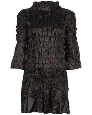 GONGDID DESIGN Funnel-Neck Mini Dress - Black