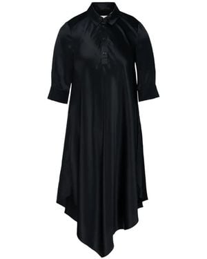 Club21 Collection Asymmetric Silk-Satin Dress - Black