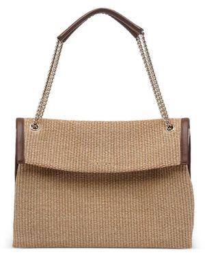 Orciani Sac Porté Épaule Venus Soft À Bord En Cuir - White