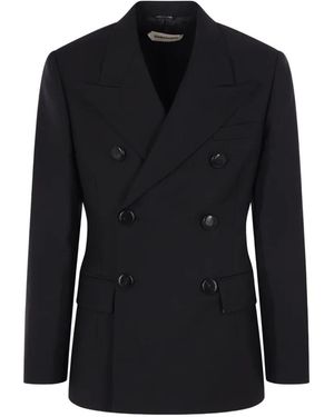 NAMACHEKO Double-Breasted Peak-Lapel Blazer - Black