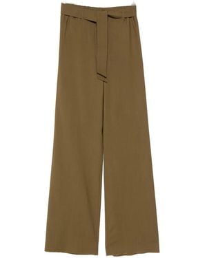 Max Mara Meditto Belted Wide-Leg Trousers - Green