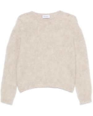 AROVESCIO Brushed Crew-Neck Jumper - Natural