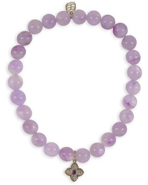 Sydney Evan Moraccan Charm Amethyst And Diamond Bracelet - Pink