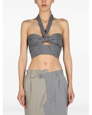 1/OFF Knot Halter Top - Gray