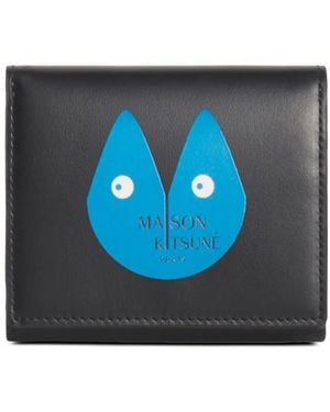 Maison Kitsuné Cartera Fortune Plegable Con Logo - Azul