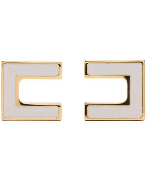 Elisabetta Franchi ロゴ ピアス - ホワイト