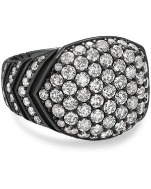 David Yurman Chevron Siegelring - Weiß
