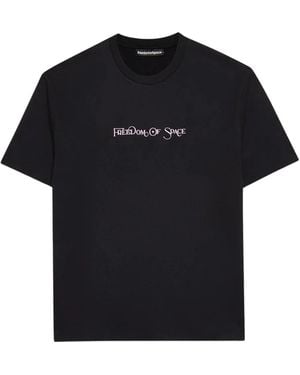 FREEDOM OF SPACE Cotton T-Shirt - Black