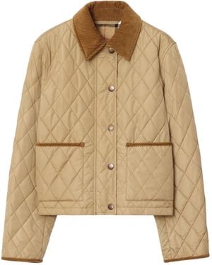 Burberry Quilted Crop Jacket - Natural