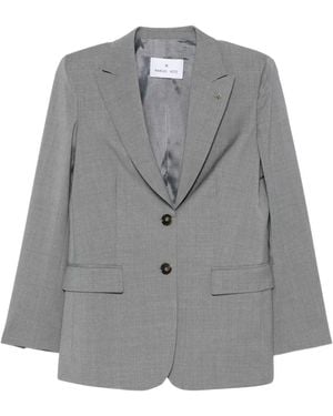 Manuel Ritz Single-Breasted Wool Blazer - Grey