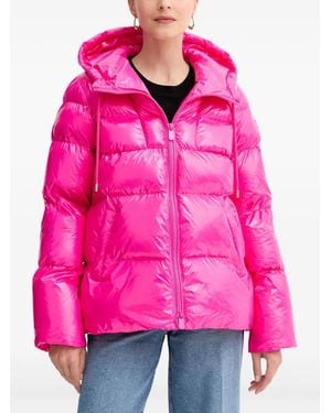 Pinko Hooded Logo-Appliqué Jacket - Pink