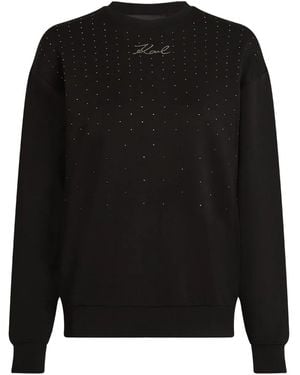 Karl Lagerfeld Rhinestone-Embellished Sweatshirt - Black
