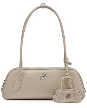 DKNY Tiana Logo-Plaque Shoulder Bag - Natural