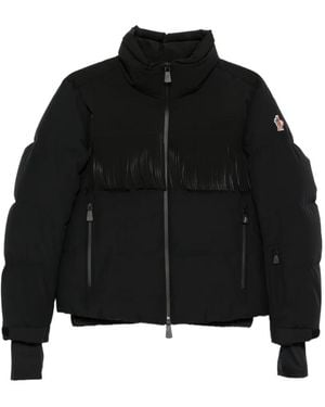 Moncler Fringe-Trimmed Padded Jacket - Black