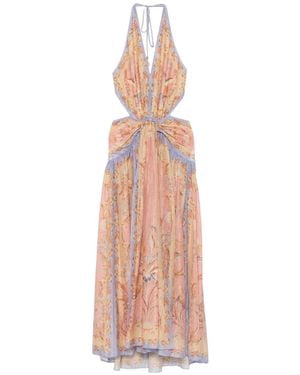 Zimmermann Indra Plunge-Neck Maxi Dress - White