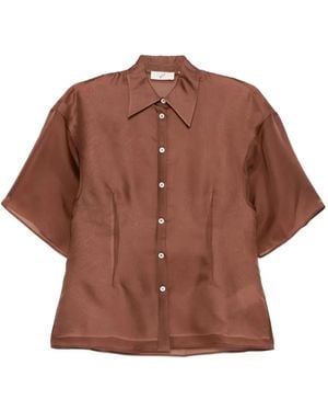 BITE STUDIOS Verse Short-Sleeved Buttoned Shirt - Brown