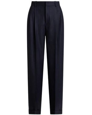 Polo Ralph Lauren Pantalon Bacall En Laine À Fines Rayures - Blue
