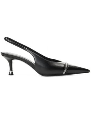 Alexander Wang Slasher-Zip Slingback Court Shoes - Black