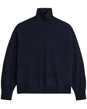 Soeur Nord Ribbed-Knit High-Neck Sweater - Blue