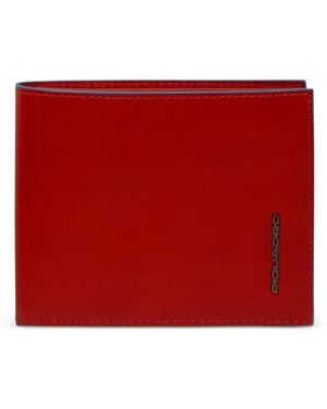 Piquadro Logo-Lettering Leather Wallet - Red