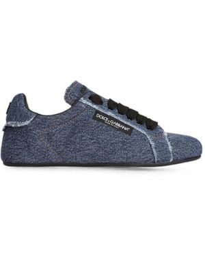 Dolce & Gabbana Denim Portofino Soft Trainers - Blue
