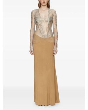 Christopher Esber Sèpienne Lace Belted Gown - Natural