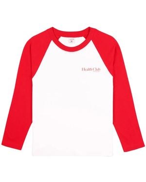 Sporty & Rich Health Club Baseball T-Shirt - Red