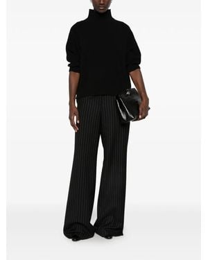 Imperial High-Neck Short-Sleeve Sweater - Black