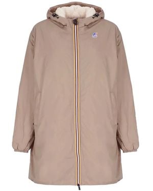 K-Way Kapuzenmantel Mit Reißverschluss - Natur